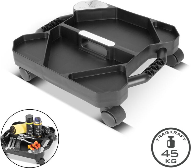 STAHLWERK Werkzeugwagen bis 45 kg Werkstatt-Caddy mit 5 Fächern