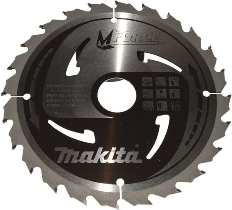 Kreissägeblatt m-force 180/30 mm, 24 Zähne, 1,2 mm, Holz - Makita