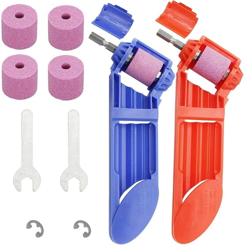 2-teiliges Set Tragbarer Diamantbohrer-Schärfer, Bohrer-Schärfwerkzeug für Metall- und Eisenbohren, Polieren, Bohrschlei...