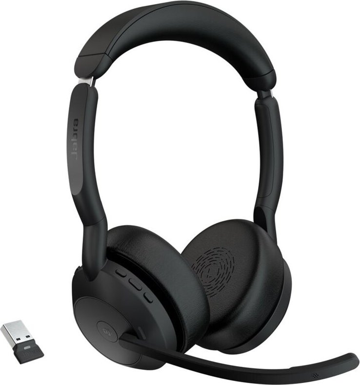 Evolve2 55 Headset Kabelloses Headset Büro/Zentrale decalls Bluetooth Base decharging Black - Jabra