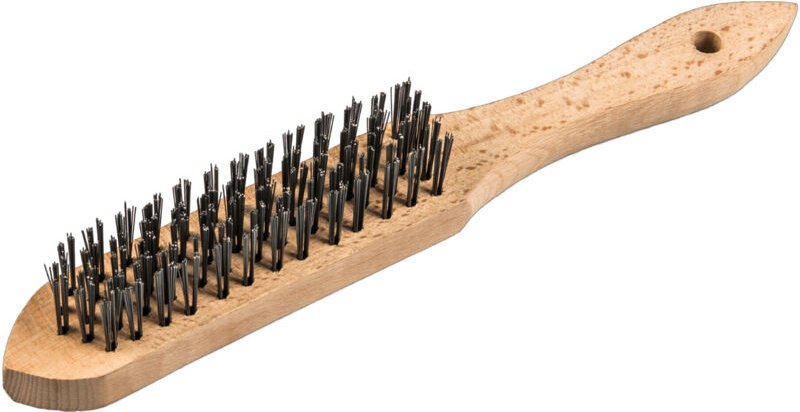 Klingspor BH 600 Handbürste Standard Anzahl Reihen 3, 125 x 25 x 290 mm, Holzgriff 0,3 Edelstahl 12 Stk