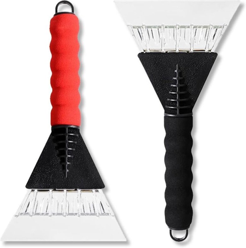 CCYKXA (Rot, Schwarz) Set mit 2 Auto-Windschutzscheiben-Eiskratzern, geeignet für Heck- und Seitenscheiben, Auto-Windsch...