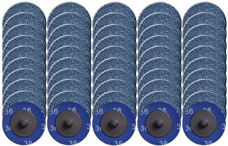 Packung mit 50 Schnellwechsel-Schleifscheiben, 5,1 cm, aufrollbare Verriegelungsscheibe mit Zirkonoxidbeschichtung zur O...