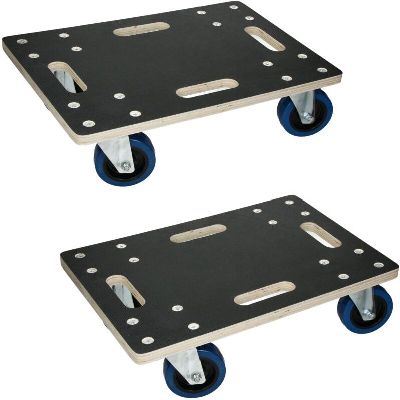Ecd Germany - 2er Set Transportroller 35x50 cm bis 800 kg Siebdruckplatte, PP-Räder, Transporthilfe für Umzug, Rollbrett...