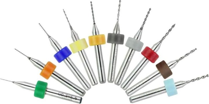 Set mit 10 Hartmetall-Mikrobohrern für Leiterplatten, 0,3 mm bis 1,2 mm Durchmesser, 1/8"-Schaft, klein, mini, winzig, W...