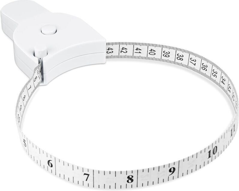 150 cm (60 Zoll) langes Miniatur-Teleskopmaßband mit Stift und Druckknopf, ergonomisches und tragbares Design, weiß