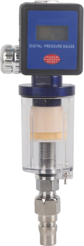 Digitaler Luftregler mit Druckanzeige, Wasserabscheider, Öl-/Säureabscheider mit 1/4"-Gewindeanschluss für Spritzpistole