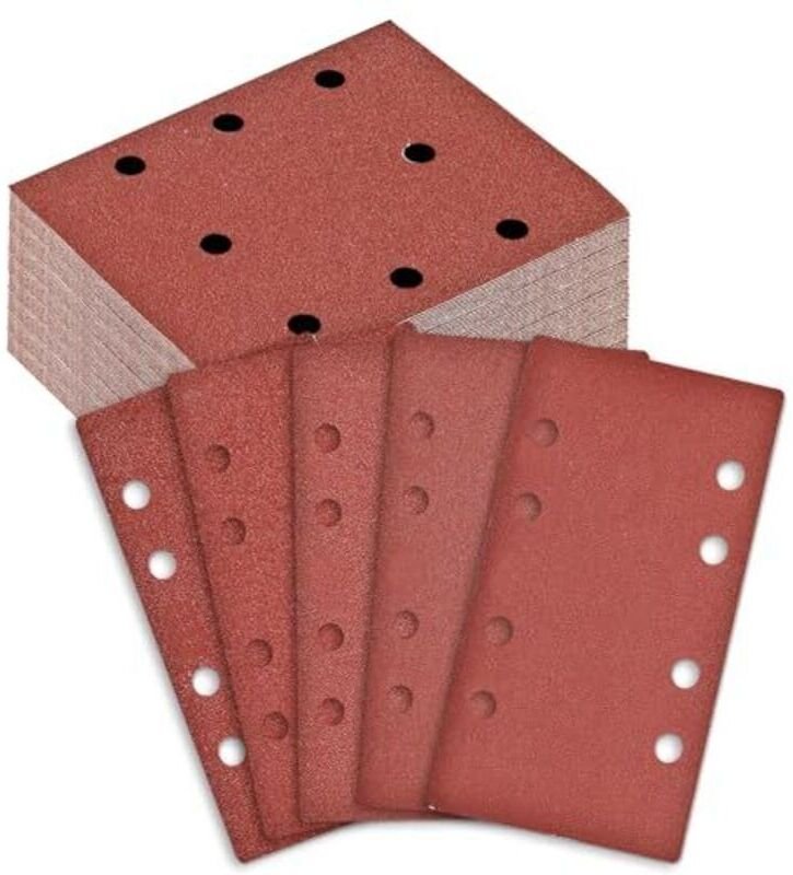 Set mit 100 Schleifpapierblättern (80 x 133 mm) mit Klettverschluss, 5 Körnungen (40 bis 240). Für Multifunktions- und E...