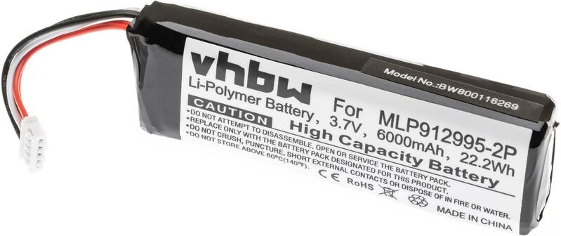 Vhbw - 1x Akku Ersatz für jbl MLP912995-2P für Lautsprecher Boxen Speaker (6000 mAh, 3,7 v, Li-Polymer)