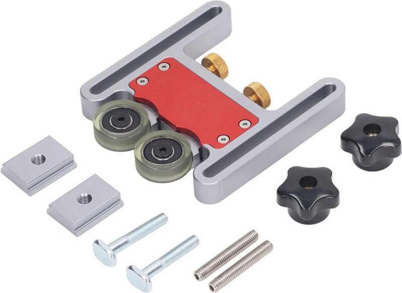 Sicherheitsvorschubrolle für Tischkreissägen, Führungsrolle für Tischkreissägen, Federbrett mit Gleitblock