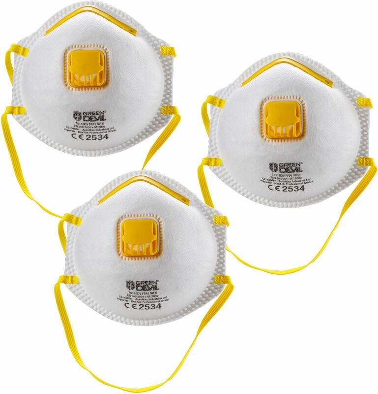 Kestek Feinstaub Masken FFP1 mit Ausatemventil 3er Set