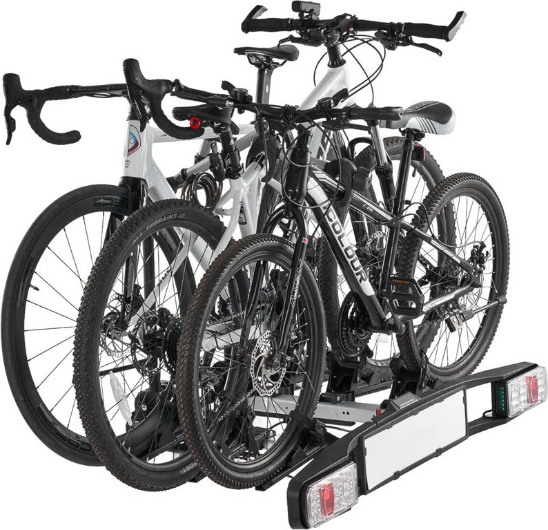 Fahrradträger, zusammenklappbarer und abschließbarer Fahrradträger, passend für 5-cm-Empfänger, transportiert 3 Fahrräde...