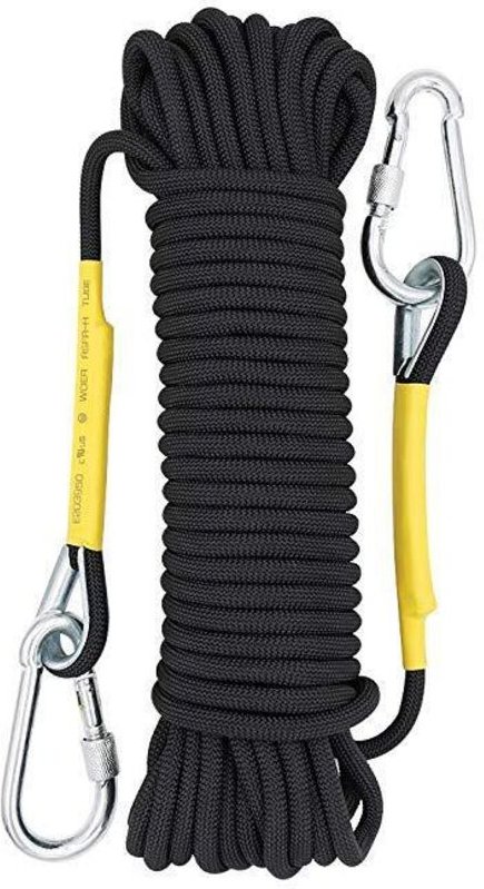 8 mm Kletterseil, 10 m Statikseil, Rettungsseil mit 2 Karabinern für Eisklettern, Rettung, Brandbekämpfung und Navigatio...