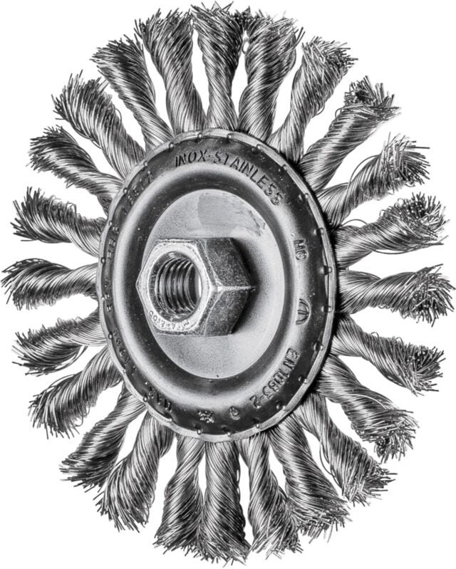 Combitwist Rundbürste gezopft rbg ø 125x12 mm M14 Edelstahl-Draht-Ø 0,35 mm Winkelschleifer - Pferd