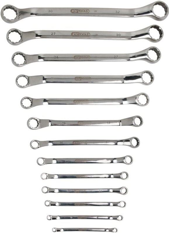 Ks Tools edelstahl Doppel-Ringschlüssel-Satz, gekröpft, 13-tlg