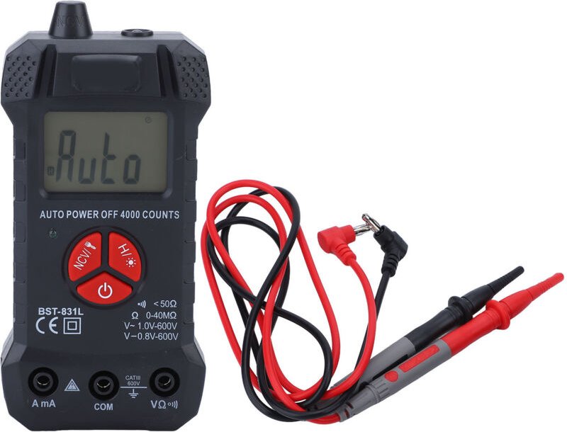 Intelligentes TRMS-Multimeter 4000 Punkte, Voltmeter mit LCD, Automatische Bereichswahl, Widerstandsmesser, tragbarer Sp...