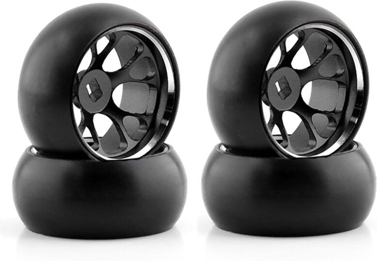 Tlily - Hartplastik Driftreifen Reifen Metallfelge für 284131 K969 K989 Mini-Z 1/28 rc Autoteile, Schwarz