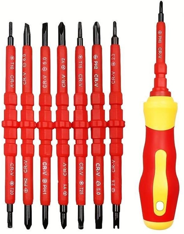 Schraubendreher-Set, isolierter Schlitz-Kreuzriemen, starke Magnetschraube, modifizierter Kegel, multifunktionales Repar...