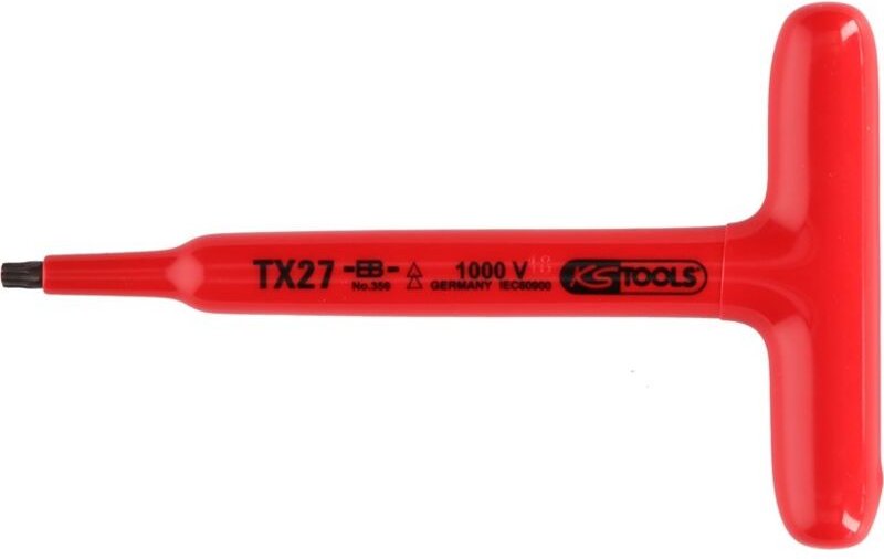 Ks Tools T-Griff-Torx-Stiftschlüssel mit Schutzisolierung, T10, 120 mm