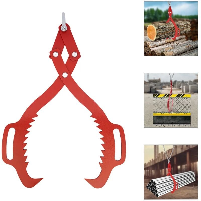 Hebezange, Forstzange für Baumstämme bis 63.5 cm, mit Tragfähigkeit 1000kg, 25in Holzzange Forst, Heavy Duty Greifer Han...
