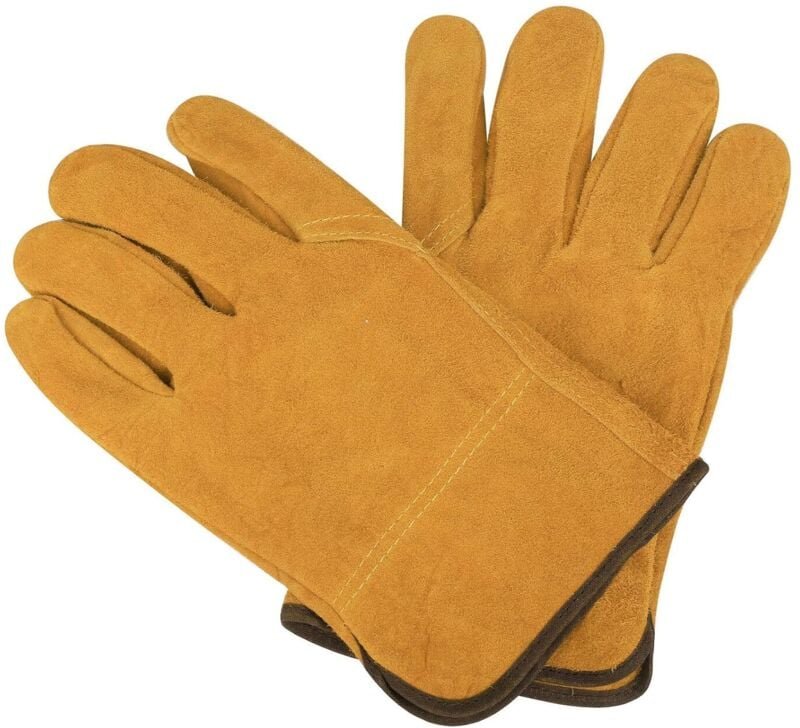 Schweißhandschuhe aus Leder, hitzebeständig, flammhemmend, für Schweißen, Gartenarbeit, Camping, Kamin, Herd, Grill