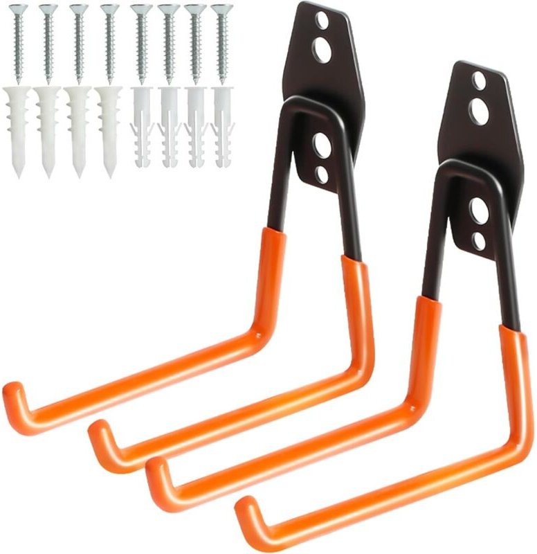 Haken, robust, anpassungsfähig, Zusatz-/Schlauchhaken, Gartenschlauchhalter, Set mit 2 Garagenaufbewahrungshaken (13 cm)