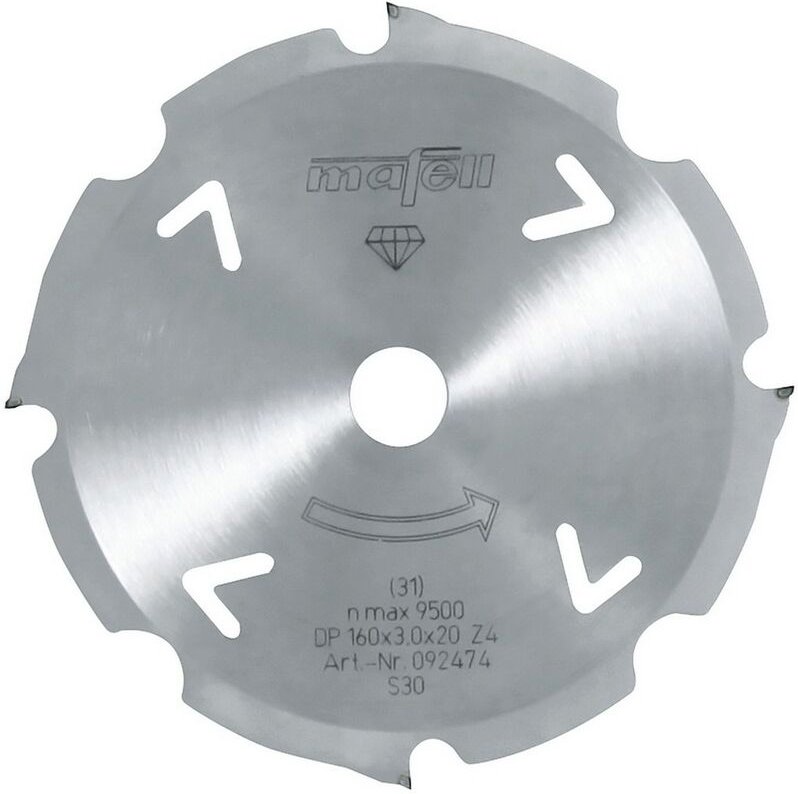 Mafell - Sägeblatt Diamant 160 x 2,4/3,0 x 20 mm z 4 fz/tr pss 3100 mt 55 092474
