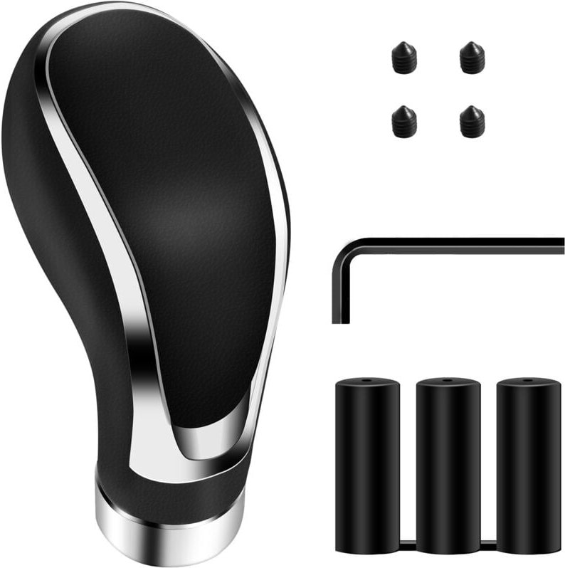 Tlily - Schaltknauf aus Leder, Auto-Schaltknauf, Hebelgriff für die meisten manuellen Getriebe