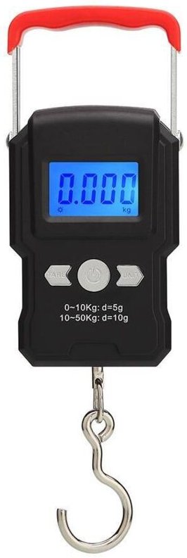 Tonchean - Angelwaage, 50 kg Hänge-Reisewaage, elektronische Angelwaage mit LCD-Display mit Hintergrundbeleuchtung, geei...