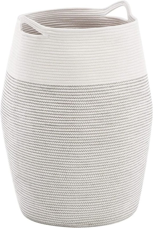 105-Liter-Wäschekorb, Aufbewahrungskorb aus Baumwolle, großer Wäschekorb mit Griff, grauer Wäschekorb 2