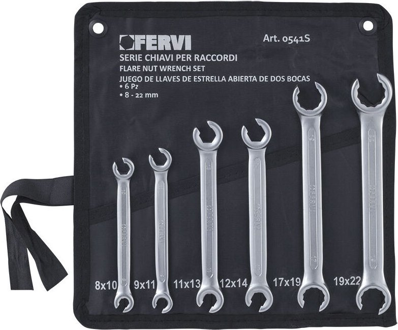 Fervi - 6TLG satz schlüssel leitungsschlüssel bremsleitungsschlüssel 8-22 mm 0541S