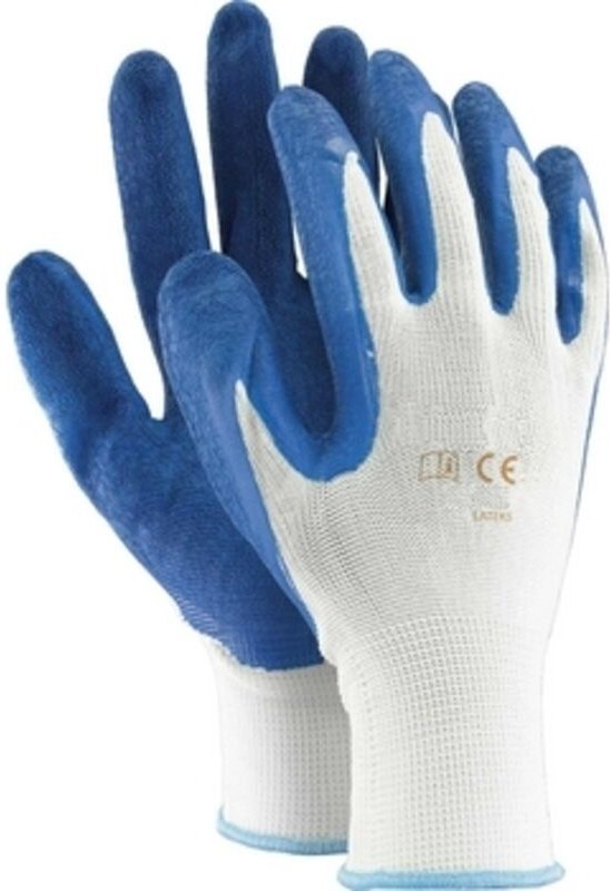 7"-Handschuhe, 6 Paar, Polyester mit rauem Latex beschichtet