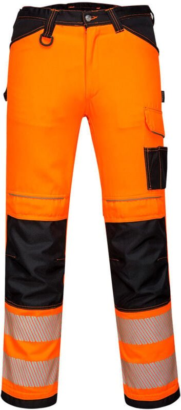 Arbeitshose PW3 Hi-Vis Orange/Schwarz Kurz 2XL - FR(54) - UK(42)