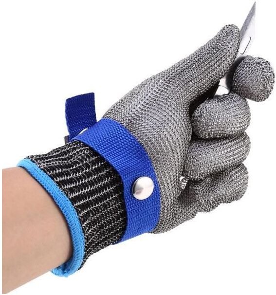 Metzgerhandschuh S 22,5 cm aus Kettengeflecht aus rostfreiem Stahl, schnittfest, Hochleistungsschutz der Stufe 5