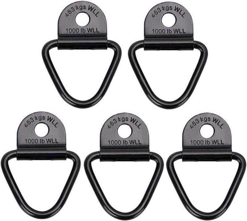 Lot de 5 Crochets d'Ancrage Remorque Cargaison Anneaux en V Noirs Forgés Capacité 1000 Lb