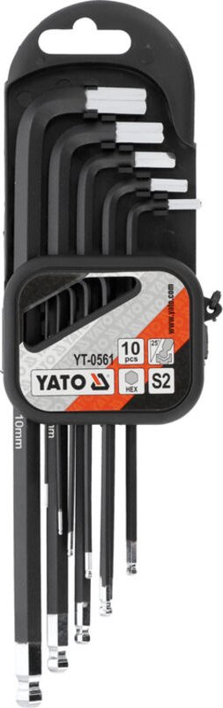 Yato - YT-0561 beschichteter Sechskantschlüsselsatz, 10-teilig