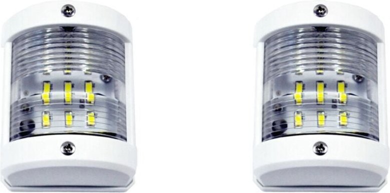 Tlily - 2X Boot 12V Navigationslichter Weißes Hecklicht Marine Safe Night Sailing Signallampe für Fischerboot Yacht Pont...