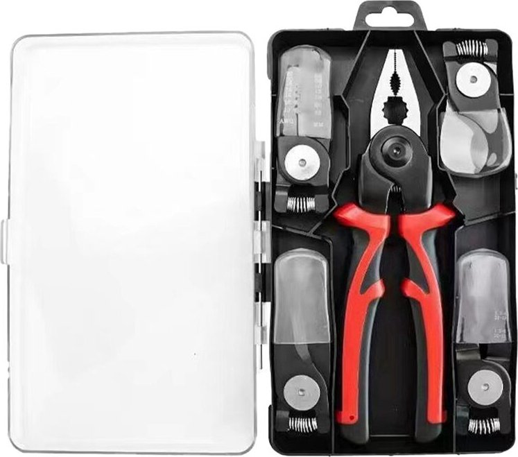 Tlily - Multifunktionswerkzeug 5-In-1-Werkzeugsatz mit Austauschbarem Kopf, Multifunktions-Abisolierzange, Elektriker-Sp...