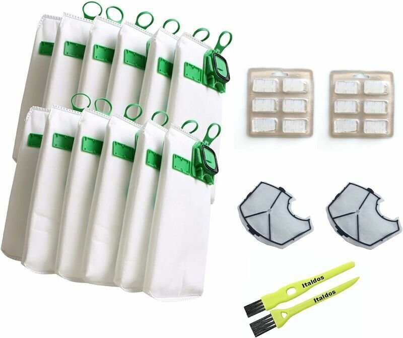 Kompatibles Beutelset für Vorwerk Kobold VK140 VK150 mit Ersatzfilter - 12 Beutel + 2 Motorfilter + 12 Duftstoffe + 2 Re...