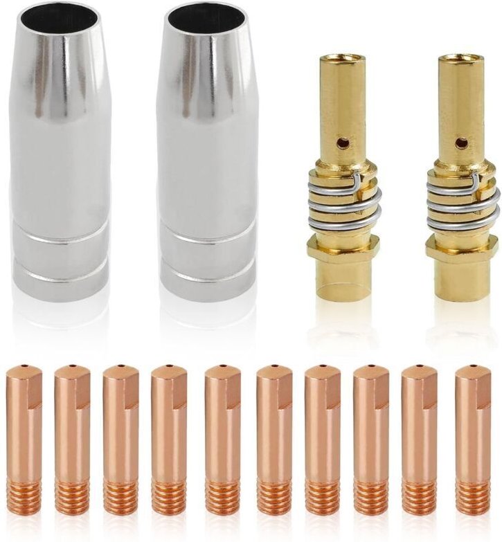 14-teiliges 0,8-mm-Zubehörset für MIG-Schweißbrenner MB15AK, Kontaktgasdüse für Schweißbrenner, Diffusorspitzenhalter, K...