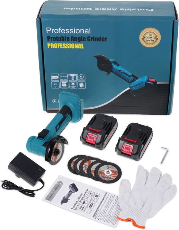 Vtizikl Mini Meuleuse Sans Fil, 76MM Mini Disqueuse Sans Fil, Meuleuse D'angle Sans Fil avec Chargeur et 2 Batteries 130...