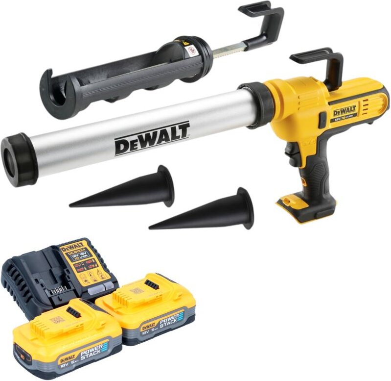 DeWalt DCE 581 H2K Akku Kartuschenpistole 18 V 310 ml + 2x Powerstack Akku 5,0 Ah + Ladegerät + Koffer