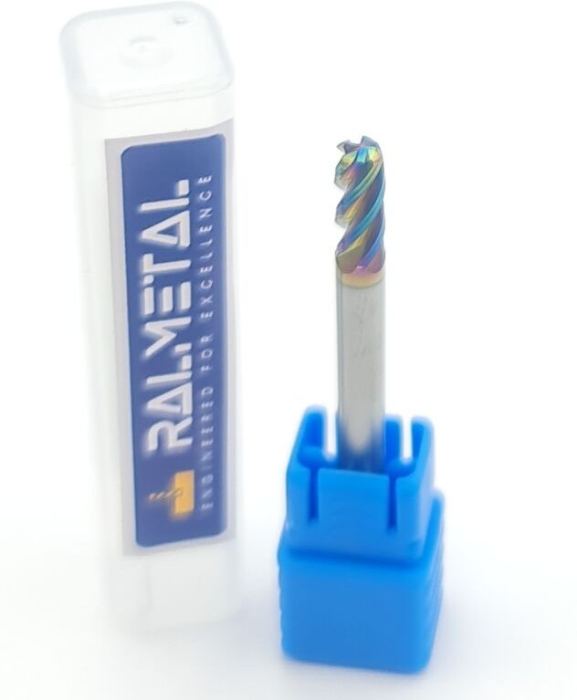 Radialfräser aus Vollhartmetall für Aluminium 4 x R0,2 x 50 mm