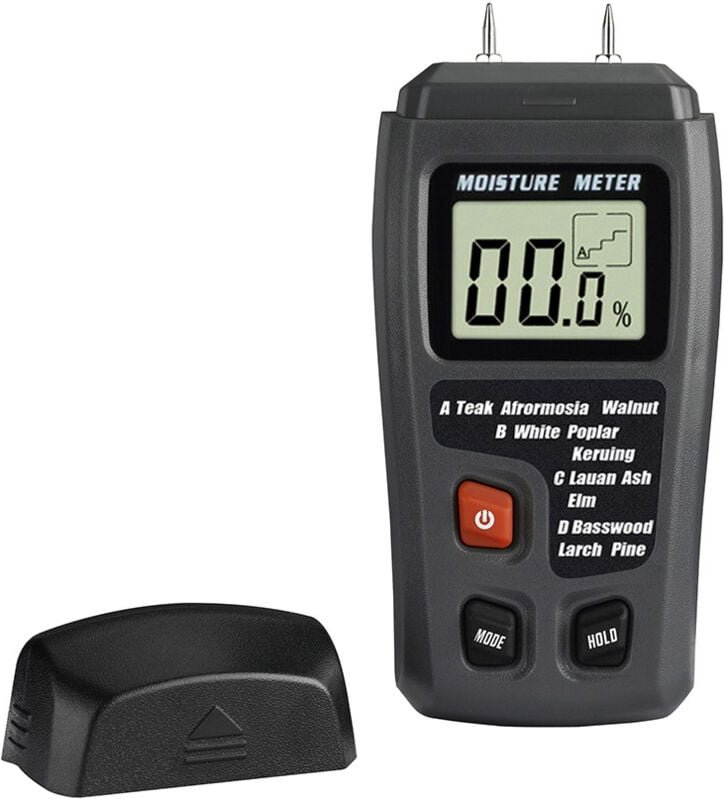 Holzfeuchtemessgerät, 4 Modi Holzfeuchtedetektor Tragbares Feuchtigkeitsmessgerät vom Kieferntyp Handgerät LCD-Anzeigede...
