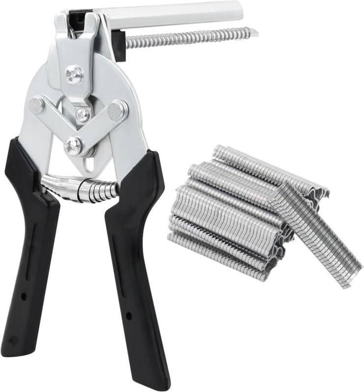 Wurstklammer, Zaunklammer mit 600 m Nägeln, Wurstklammer, Schweineringklammer für Zäune, Käfige und Möbel