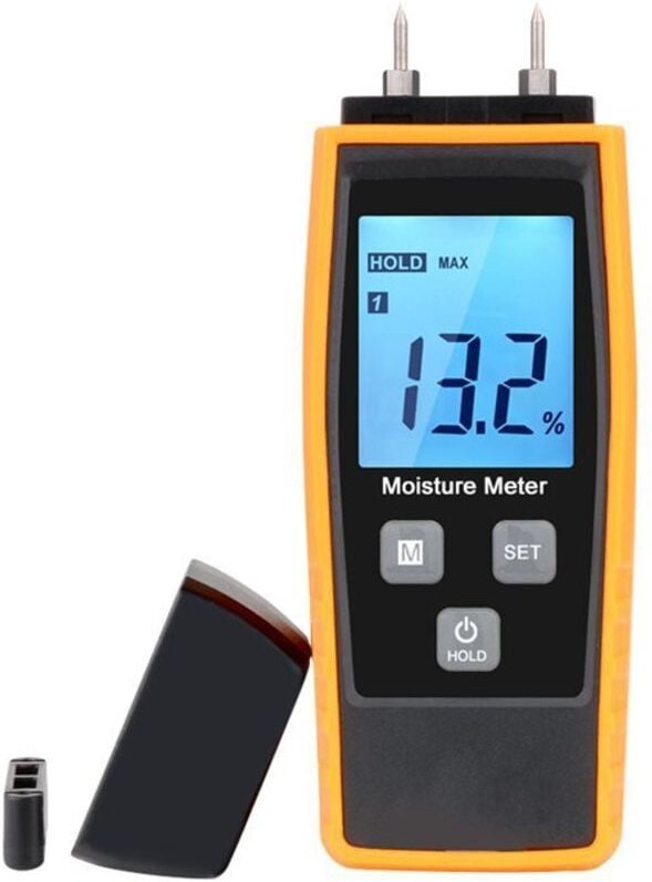 Holzfeuchtemessgerät, digitales HD-Feuchtemessgerät, 8 kalibrierte Gruppen zur Auswahl