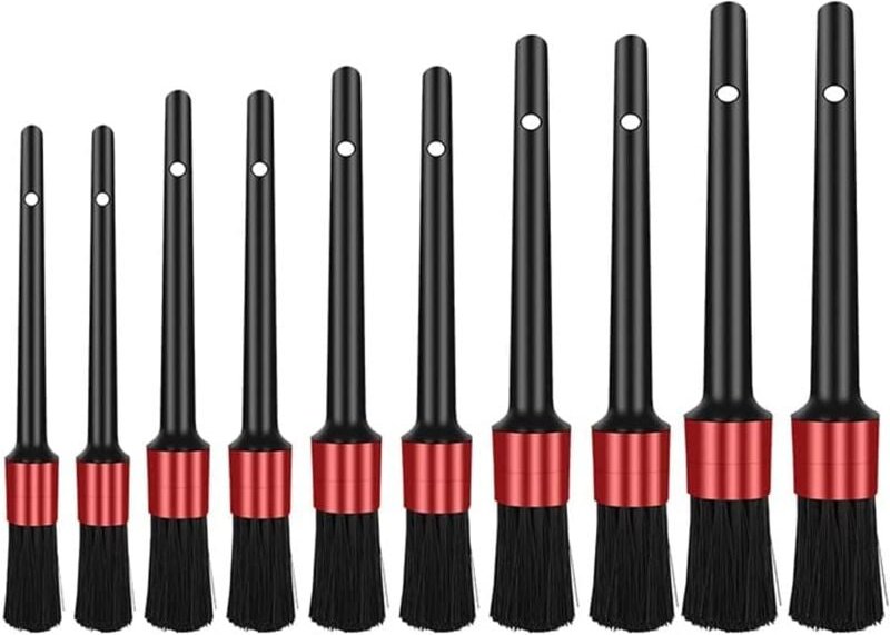 10 Stück Detailbürste, Auto-Detaillierungsbürste, Auto-Reinigungsbürsten, Wartungsbürsten für Auto und Motorrad, Autowas...