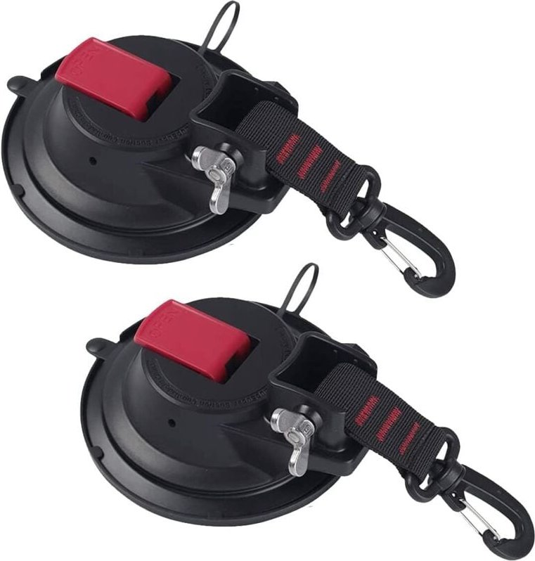 Set mit 2 starken Saugnäpfen, multifunktionaler Zurranker, kraftvoller und robuster Saugnapf mit 360° drehbarem Befestig...