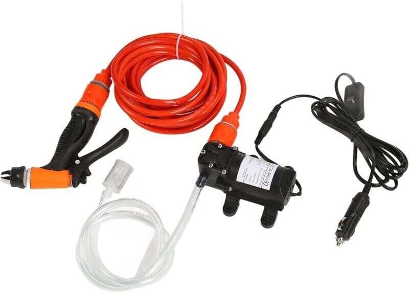 Vtizikl Nettoyage de la pompe à eau, Pompe d'eau portable haute pression 12V Avec pistolet à eau 80W, Convient pour le n...