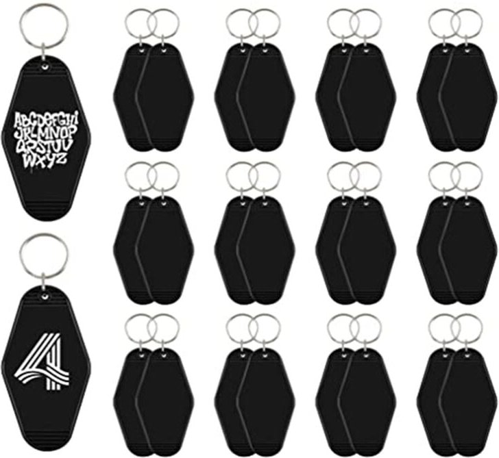 24 Stück Motel-Schlüsselanhänger-Rohlinge, Vintage-Hotel-Schlüsselanhänger, Sublimations-Schlüsselanhänger, Hängeornamen...